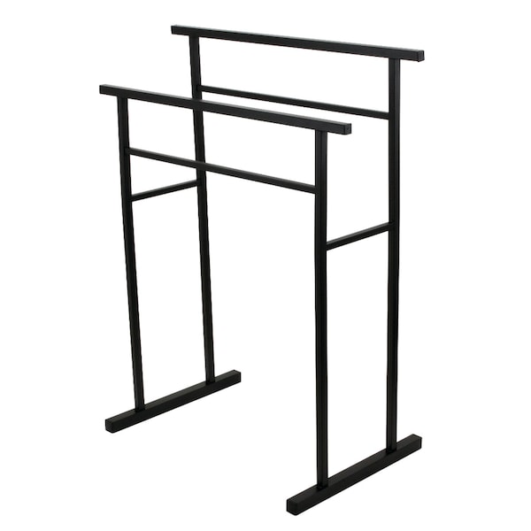 Kingston Brass Pedestal Steel Construction Towel Rack, Matte Black SCC8240 - main